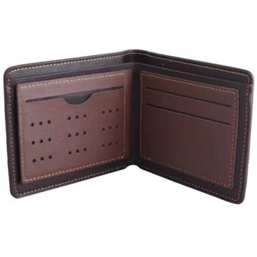 Urban Man Houston Tutone PU Wallet Navy Tan Open